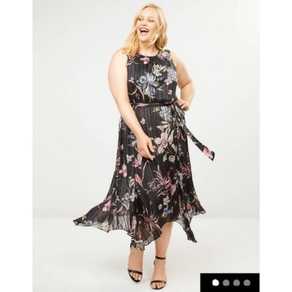 Lane Bryant Dresses & Skirts - Lane Bryant Floral Fit & Flare Midi Dress